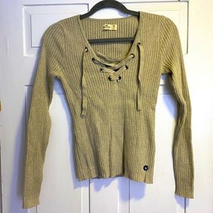NWOT Hollister Lace-Up Sweater